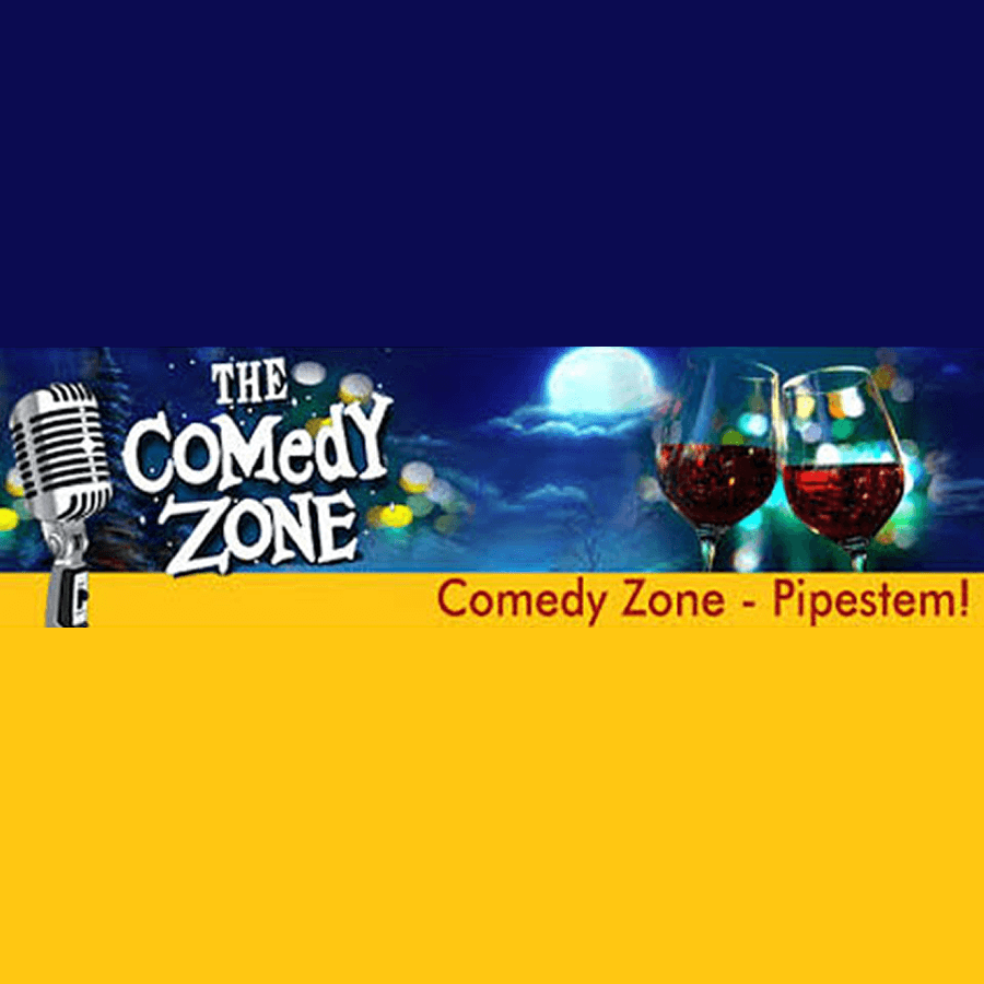 Old time microphone with the Comedy Zone Logo